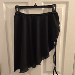Natalie Dancewear High Low Black Ballet Wrap Skirt Size OS